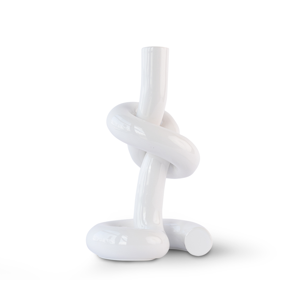 Werkwaardig KNOTTED CANDLEHOLDER white