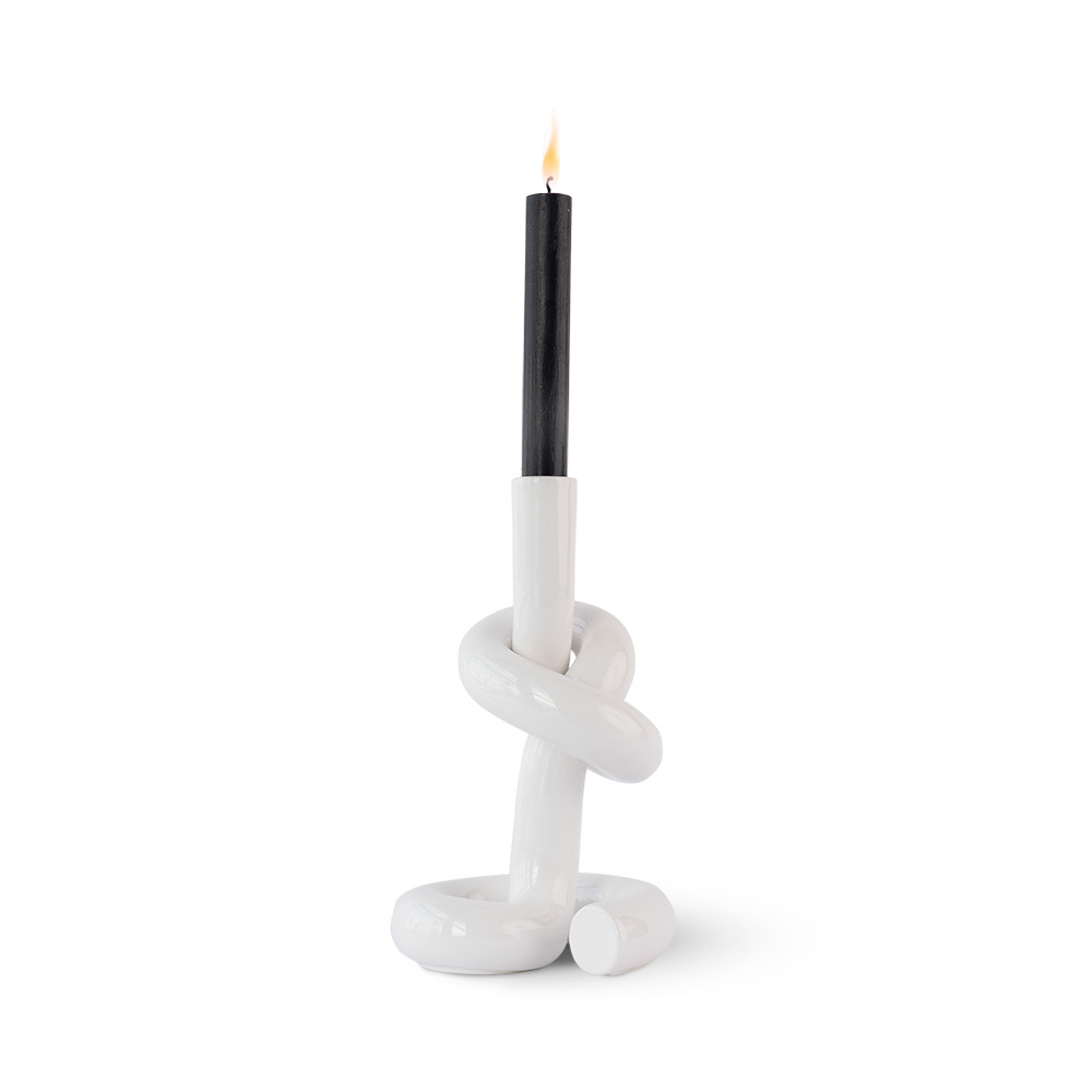 Werkwaardig KNOTTED CANDLEHOLDER white