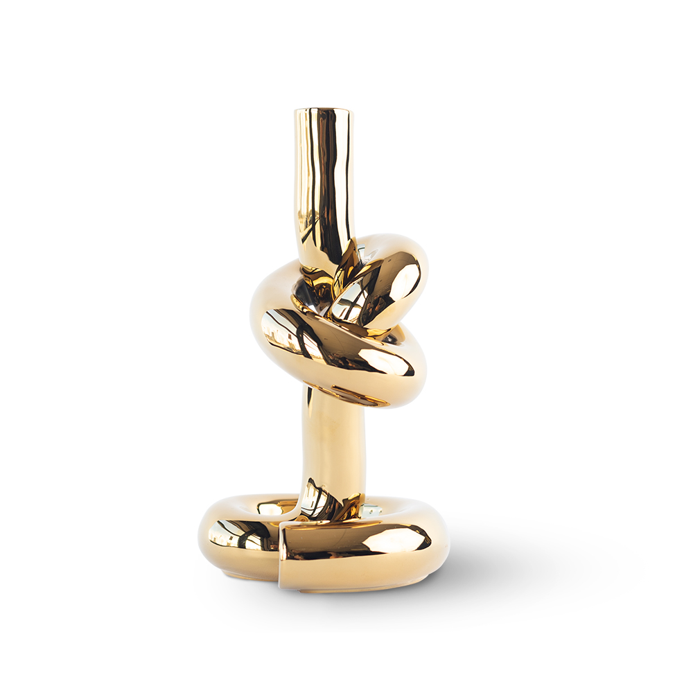 Werkwaardig KNOTTED CANDLEHOLDER gold