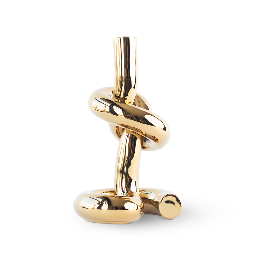 Werkwaardig KNOTTED CANDLEHOLDER gold