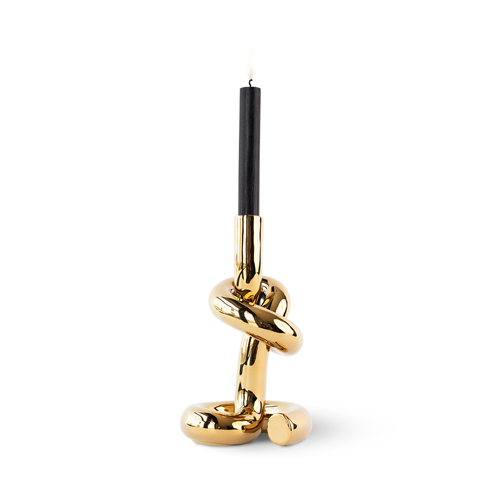 Werkwaardig KNOTTED CANDLEHOLDER gold