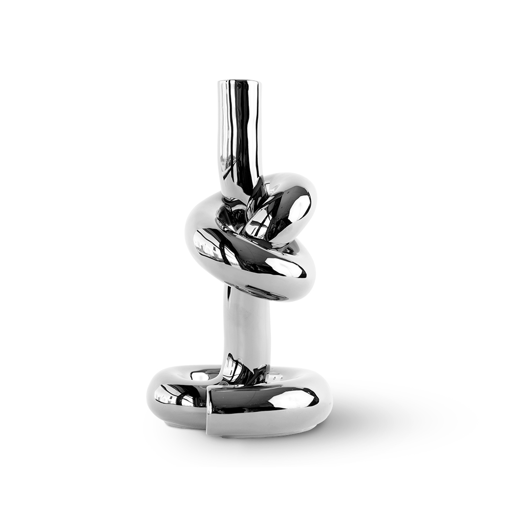 Werkwaardig KNOTTED CANDLEHOLDER silver