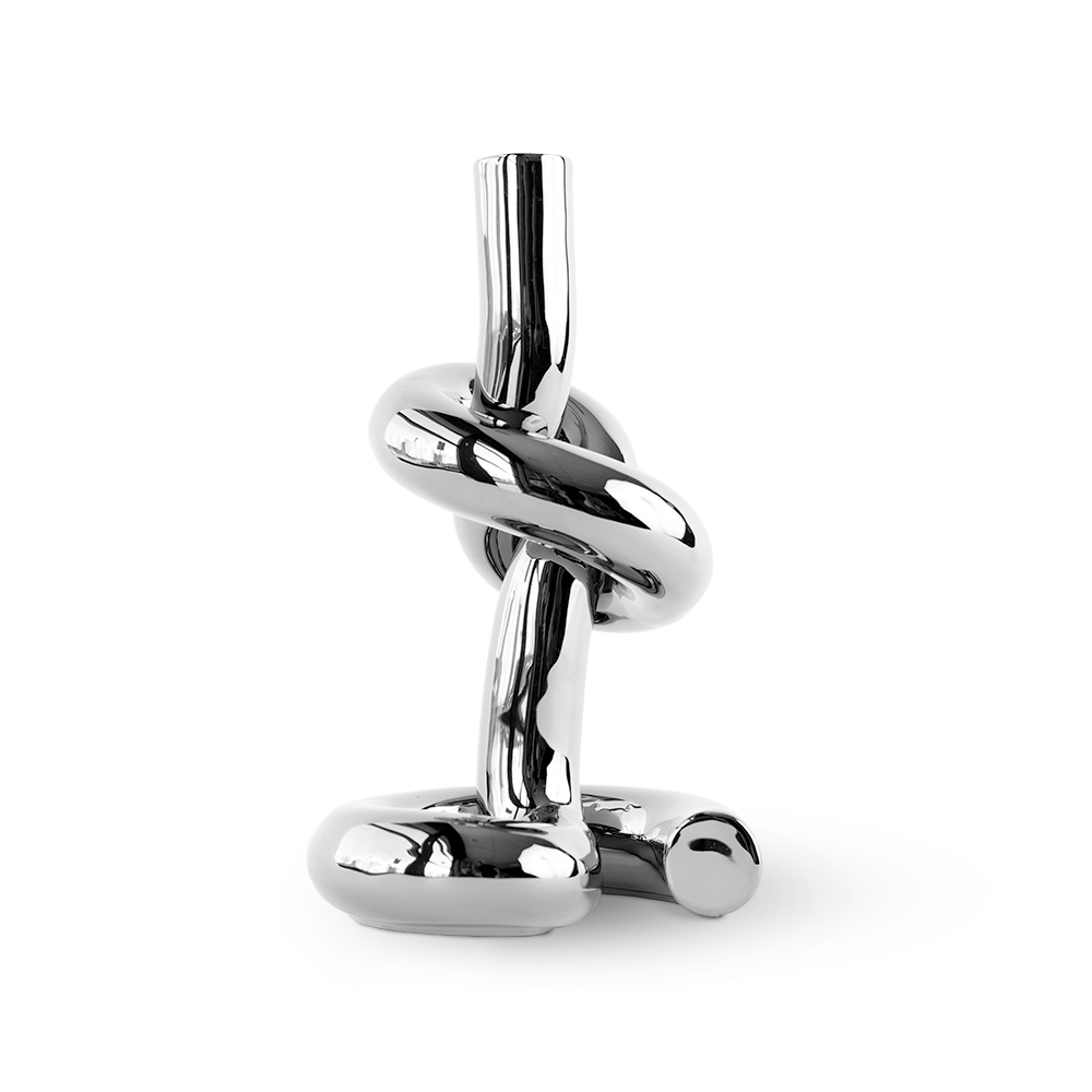 Werkwaardig KNOTTED CANDLEHOLDER silver