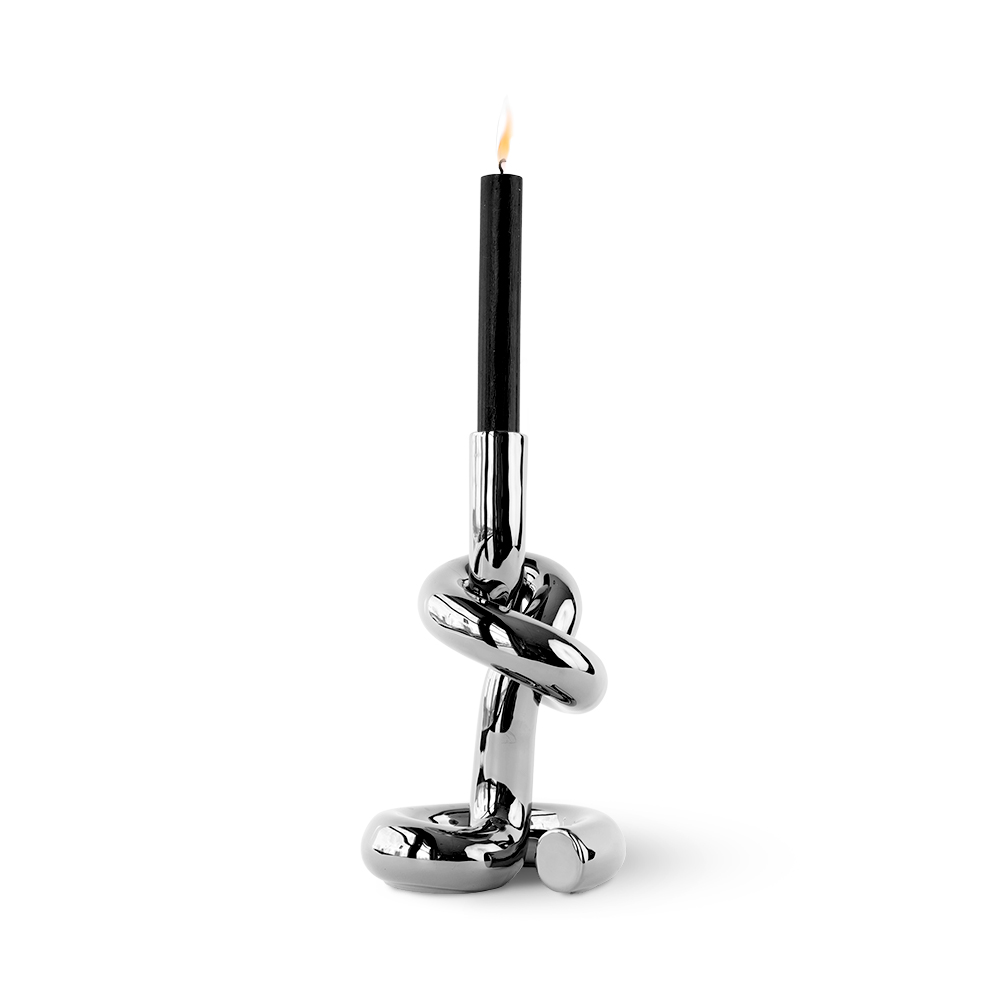 Werkwaardig KNOTTED CANDLEHOLDER silver